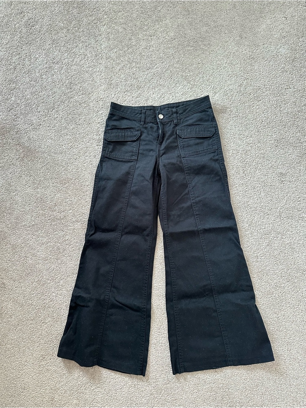 H&M Black Wide Leg Cargo Pants
